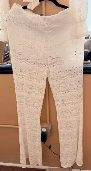 FashioNova White Lace Two-Piece Long Sleeve Set thumbnail 2