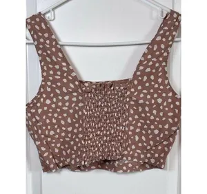 Thread & Supply Women Cropped Dot Tank Gold Rose sleeveless Size S thumbnail 1