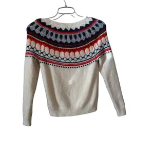 Gap Fair Isle Snow Cap Scandi Nordic Mohair Wool Sweater Sz‎ XS thumbnail 5