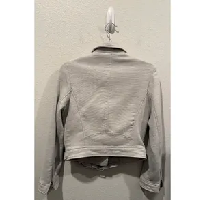 ZARA Plush Jersey Motorcycle Zipper Grey Biker Jacket thumbnail 4