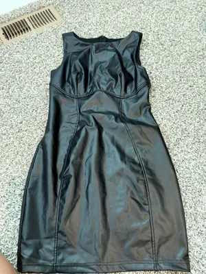 Amazon Black leather dress thumbnail 3