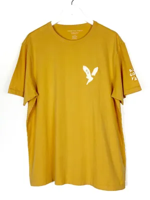 American Eagle Cotton Super Soft Mustard Colored Tee Shirt Size L Large NEW thumbnail 1