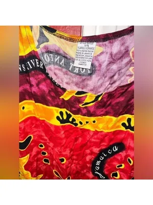 Dunn’s River Falls Jamaica Ocean Fish Sea Life Red Sleeveless Maxi Dress Vintage thumbnail 6