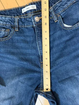 Mango MNG Wide Leg Classic Blue Denim Jeans Size 10 thumbnail 6