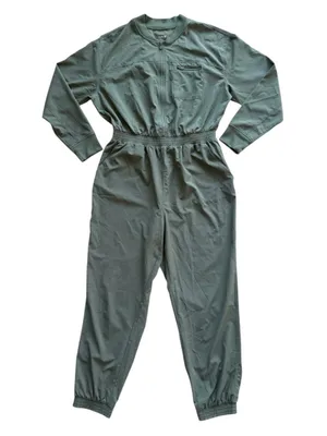 Old Navy StretchTech Cropped Zip Bomber Jumpsuit Size Medium - Sage Green thumbnail 2