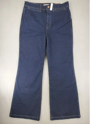 Madewell High-Rise Flare Jeans Women 31‎ Dark Blue Stretch Denim NEW thumbnail 1