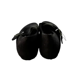Torotto Black Felt Clog Mules Women‎ 6.5 EU 37 Cork Footbed Buckle Strap New thumbnail 3