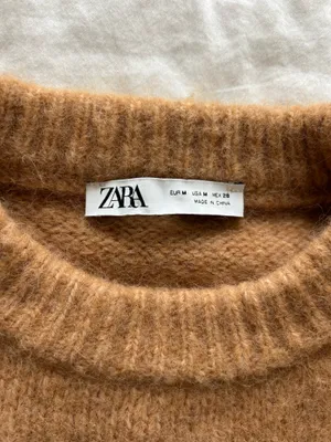 Tan Cropped ZARA Sweater thumbnail 2