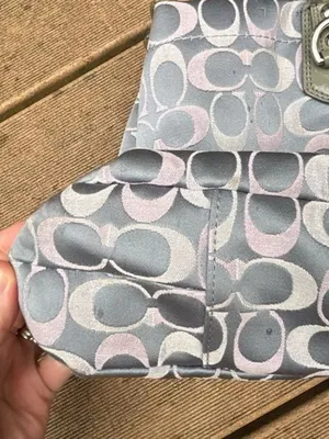 COACH Ashley Signature Sateen Carryall Satchel Handbag Purse Grey Pink F18450 thumbnail 4