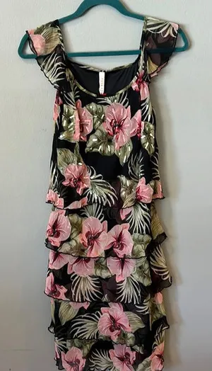NWT‎ Raga small women’s floral dress beaded thumbnail 1