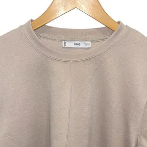 Mango‎ Womens Decorative Stitching Crew Neck Long Sleeve Sweatshirt Beige Medium thumbnail 2
