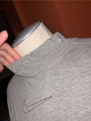Nike rhinestone Gray Cropped Long-Sleeve Mock Neck Top thumbnail 4