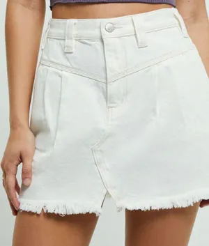 White Denim Skirt thumbnail 3