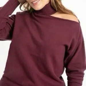 ✨Oak + Fort Cutout Maroon Sz Small Sweater✨ Red thumbnail 1