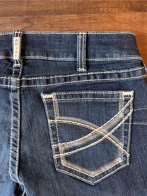 Ariat REAL Straight Leg Jeans Womens 32 XL Blue Dresden Real Mid Rise Straight thumbnail 7
