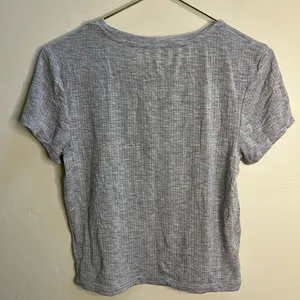 aerie Gray Ribbed Short Sleeve Crew‎ Tee thumbnail 3