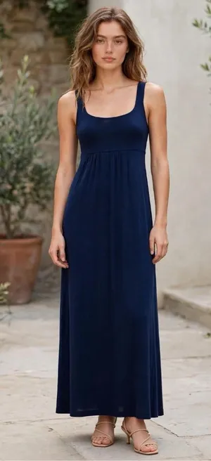 Calvin Klein Navy Blue Spaghetti Strap Maxi Dress Size XS thumbnail 1