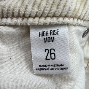 BDG Urban Outfitters Mom High Rise Corduroy‎ Pants Size 26 Washed Faded Beige thumbnail 4