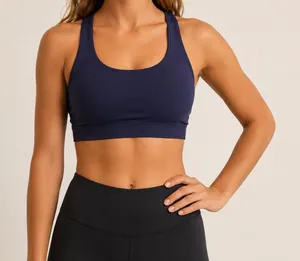 Vuori Sports Bra XL Navy Blue Strappy Back Yoga Workout Athletic Bra thumbnail 1