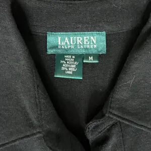 Lauren Ralph Lauren Black Wool Blend Long Sleeve Button Collar Midi Dress size M thumbnail 2