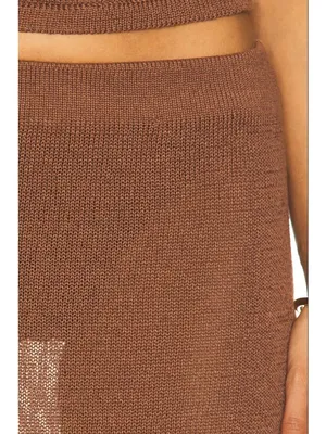 SNDYS Cali Maxi Skirt in Chocolate Brown X-Small New Womens Knit Bottoms thumbnail 5