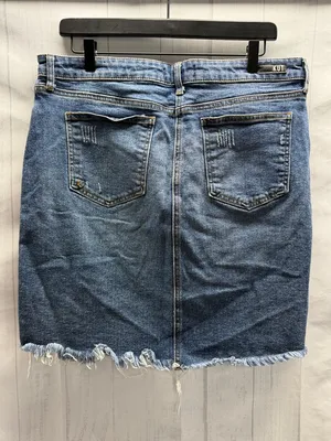 Kut from the Kloth Hannah Denim Distressed Frayed Hem Mini Jean Skirt 14 thumbnail 2
