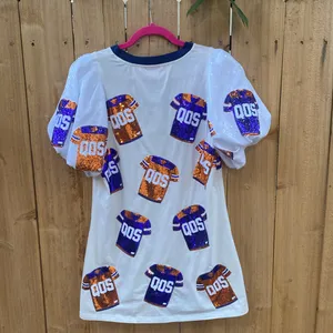 Queen of Sparkles Clemson Gameday Football Jersey Tshirt Dress XS Orange Purple thumbnail 4