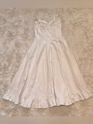 NEW Free People Another Season Midi white Dress sz L thumbnail 8