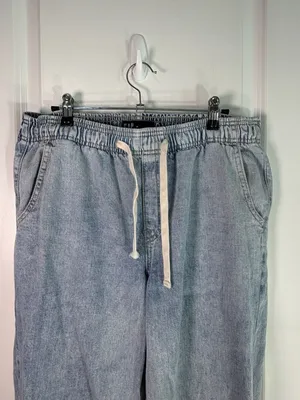 Gap High Rise Pull-On Wide-Leg Jeans M Light Wash Denim thumbnail 3