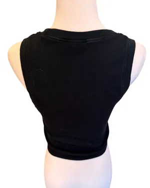 Zara Black Ribbed Muscle Tank Sleeveless Shirt M Form Fitting Cropped thumbnail 3