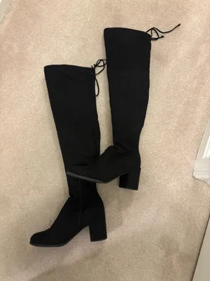 Black Knee-High Suede Boots Kelly&Katie Women’s size 7.5 thumbnail 1
