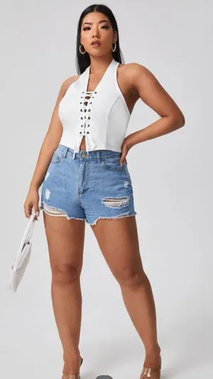 Halter Top White Size 20 plus thumbnail 4
