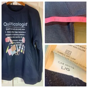 Quilticologist Sweatshirt Womens‎ Large Quilter Granny Cottagecore Comfy thumbnail 2