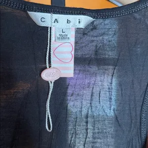 NWOT CAbi Heart of CAbi Mesh Overlay Tank Top Purple Black Size Large thumbnail 8