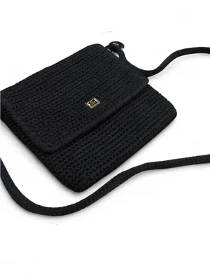 The Sak Black Crochet Crossbody Bag Festival Boho Casual Classic thumbnail 2