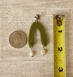 unique retro vintage funky boho style dangle earrings 🌀🍃💛 thumbnail 6