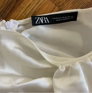 Zara Draped Satin Effect White Midi Skirt Size: XS thumbnail 8
