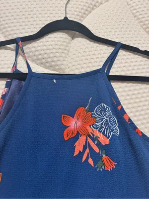 Women’s Navy Floral Tank Dress thumbnail 4