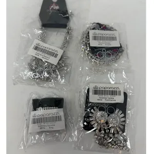 Paparazzi Necklace Bracelet Ring Two Sets of Earrings Silver and Rhinestones thumbnail 4
