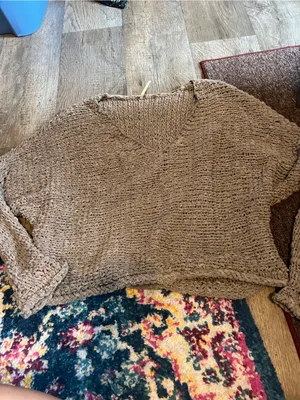 Free people Cozy V-Neck Knit Sweater in Taupe thumbnail 4