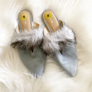 NEW Joe's Angelique Faux Fur Mule Blue 8 thumbnail 6