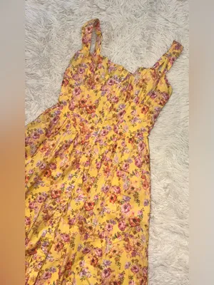 NEW House Of CB Tatiana Butter Yellow Floral Print Midi Sundress Sz XL L+ thumbnail 7