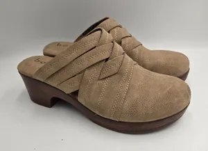 BOC BORN Johana Women's 8.5 Mule Clogs Shoes Taupe Brown Slip-On Shoes Braided thumbnail 1