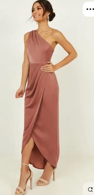 Showpo NWT felt so happy One-Shoulder dusty rose Dress MSRP$130 4 thumbnail 1