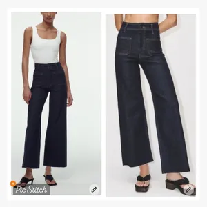 Zara Marine Straight Patch Pocket High Rise Jeans thumbnail 3