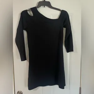 Abercrombie And Fitch Black Cutout Mini Dress Large Asymmetrical Minimalist thumbnail 6