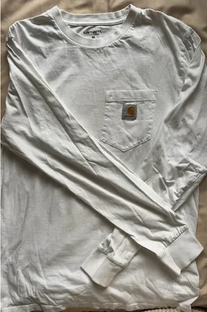White Carhartt Long Sleeve T-Shirt thumbnail 2