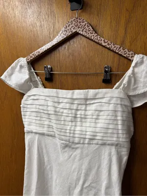 Abercrombie & Fitch A&F Emerson Cap Sleeve Mini Dress Linen White Medium NEW thumbnail 9
