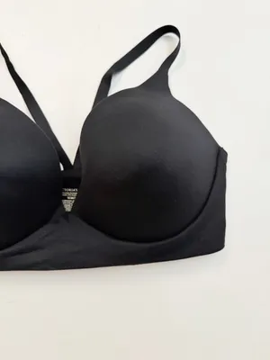 Victorias Secret Lightly Lined Plunge Bra Bralette Molded Cup Padded Black thumbnail 4
