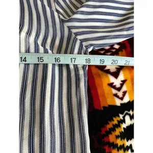 Covington Essentials Blue/White Stripe Long Tab Sl Button Up Blouse W/Tank Small thumbnail 7